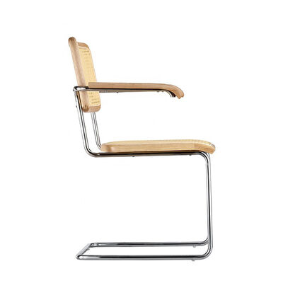 Restaurant Cafe Furniture Natural Rattan Armchair Nordic Dining Chair 83cm Height