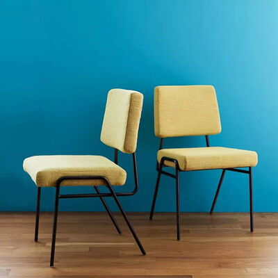 Comfortable OEM High Back Dining Chair Metal Legs Fashion Velvet