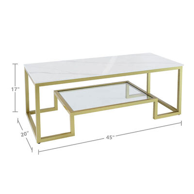 Luxury Stone Coffee Table Black Powerd Coating Minimalist Marble Tea Table