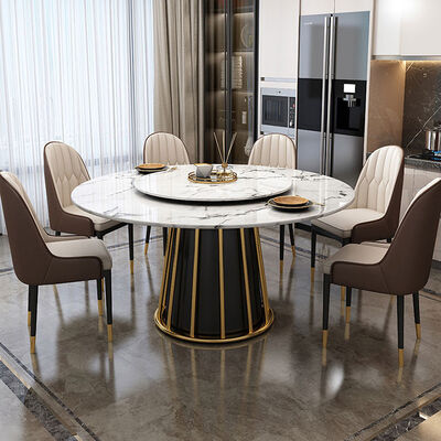 Nordic Luxury Dining Table And Chairs 6 Person Round Marble Dining Table Set For 4 8