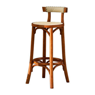 Kitchen Oak Cafe Bar Stools Ash Wood Stool Rattan With Back Support