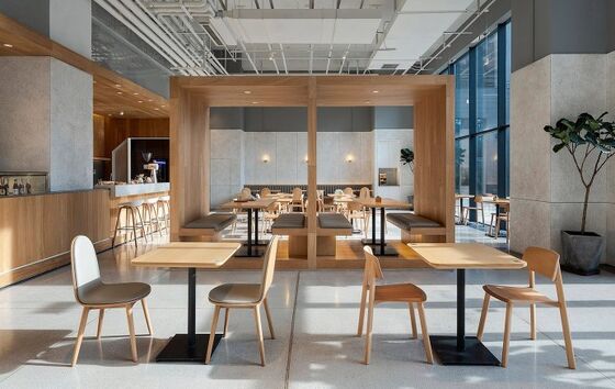 75cm Square Solid Wood Dining Table And 4 Chairs Plywood Coffee Shop