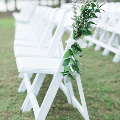 White Resin Folding Wedding Chair Hire Outdoor Lawn Hotel Event 44x43x78cm