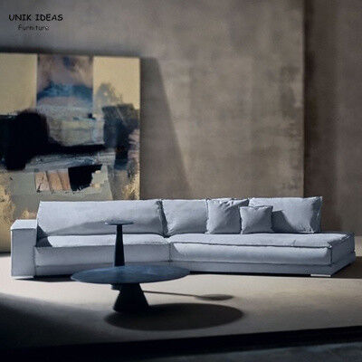 8 Ft 3 Person L Shaped Couch Comfy Fabric Modern Corner Sofa Living Room