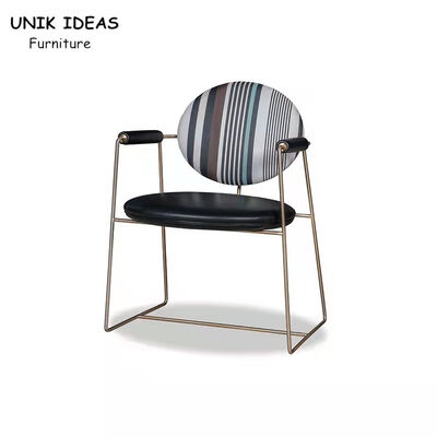 Stainless Steel Metal Frame Dining Chairs With Arms Minimalist 66x57x83cm