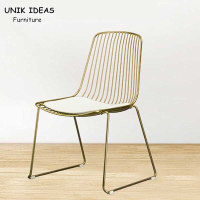 83cm Gold Wire Dining Chairs Black Cafe Garden Restaurant Outdoor Indoor