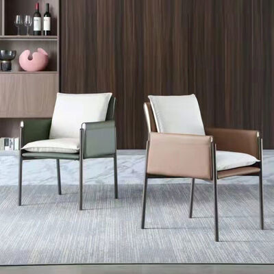 Fabric Leather Single Seater Sofa Chair French Reception Metal Inside Antique