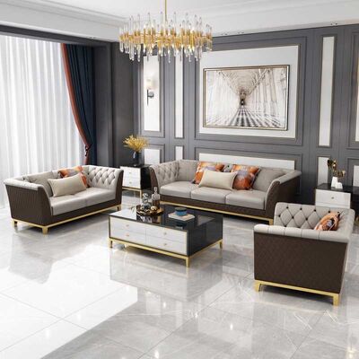 100 By 100 10 X 7 Tufted Living Room Sectional Sofa Couch Leather European