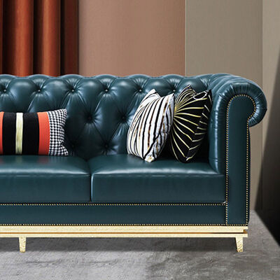 84 Inch Navy Blue Living Room Sectional Sofa Corner Couch Modular Lounge