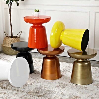 Nordic Light Fiberglass Side Table Round Luxury Style 40*45CM