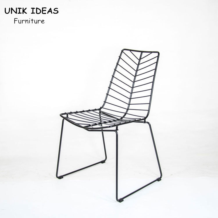 Leaf Shaped Wire Mesh Dining Chairs Stacking Diamond Seat Cushion Unikideas