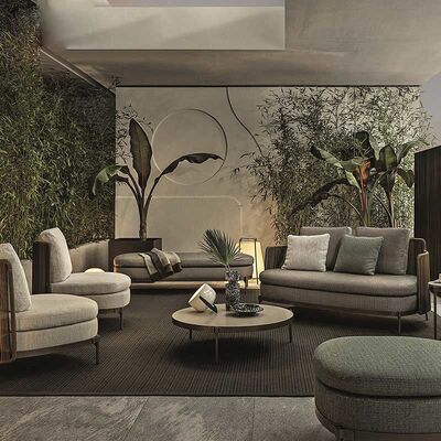 Prezzo buono Giardino all'aperto nordico Sofa Set Waterproof Sunscreen Patio Sofa Chair in linea