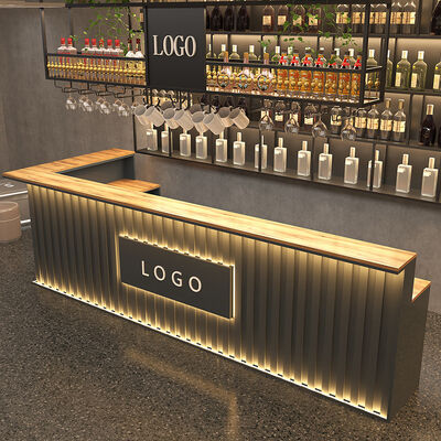 Buon prezzo Industrial Style Coffee Shop Bar Counter Design Restaurant Cafe Checkout Desk Bar Furniture Commercial Service Equipment in linea