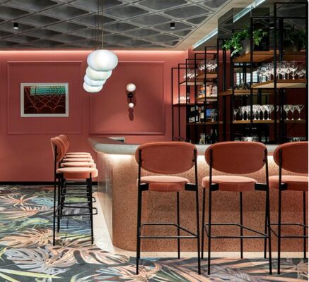 Buon prezzo New Arrival Wholesale Cheap Modern Design Velvet Fabric Dining Chairs Tall Bar Chair in linea