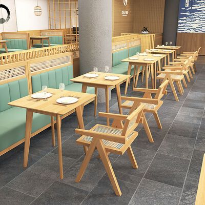 Prezzo buono Modern Restaurant Booth Sedia Cafè Negozio Set Dining Divani In Legno Massello Poltrone In Rattan in linea