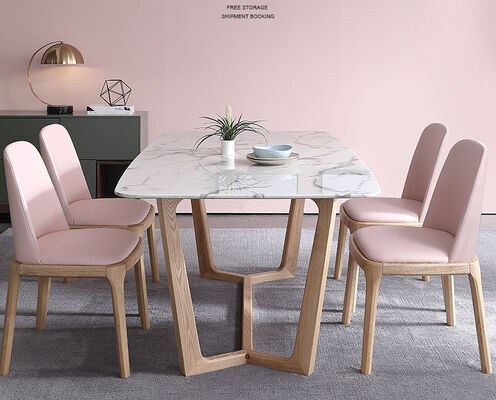 Buon prezzo tavolo da pranzo del Marble White di 180cm e sedie di lusso 4 Seater 6 pezzi del minimalista in linea