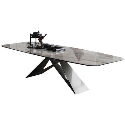 Buon prezzo tavolo da pranzo di 150cm e sedie di lusso Gray Marble Dining Table Set per 2 4 5 6 in linea