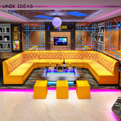 Prezzo buono Un grande strato sezionale a forma di U di cuoio di 3 pezzi per il piccolo self-service di segretezza dello spazio KTV in linea