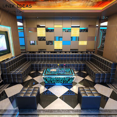 Prezzo buono Una Tabella sezionale a forma di U nera blu di 11 10 Seater Sofa With Recliners Led Cube in linea