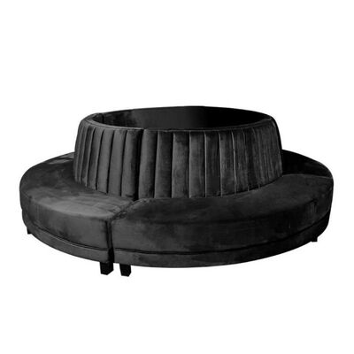 Buon prezzo Tessuto di Sofa Black Curved Circular Velvet del salotto del club dell'ingresso dell'hotel in linea